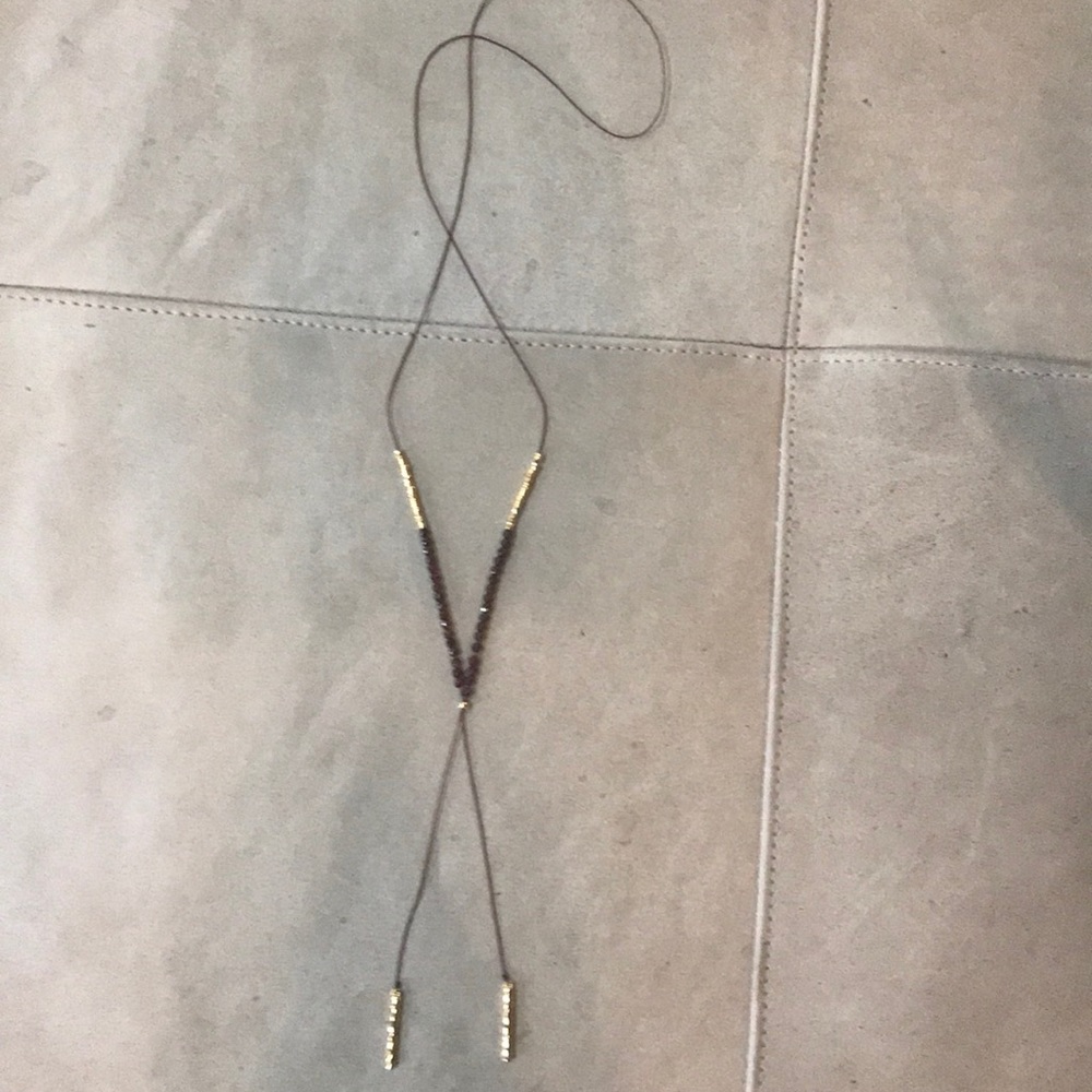 Gorjana Kellen Slide Necklace Burgundy & Gold